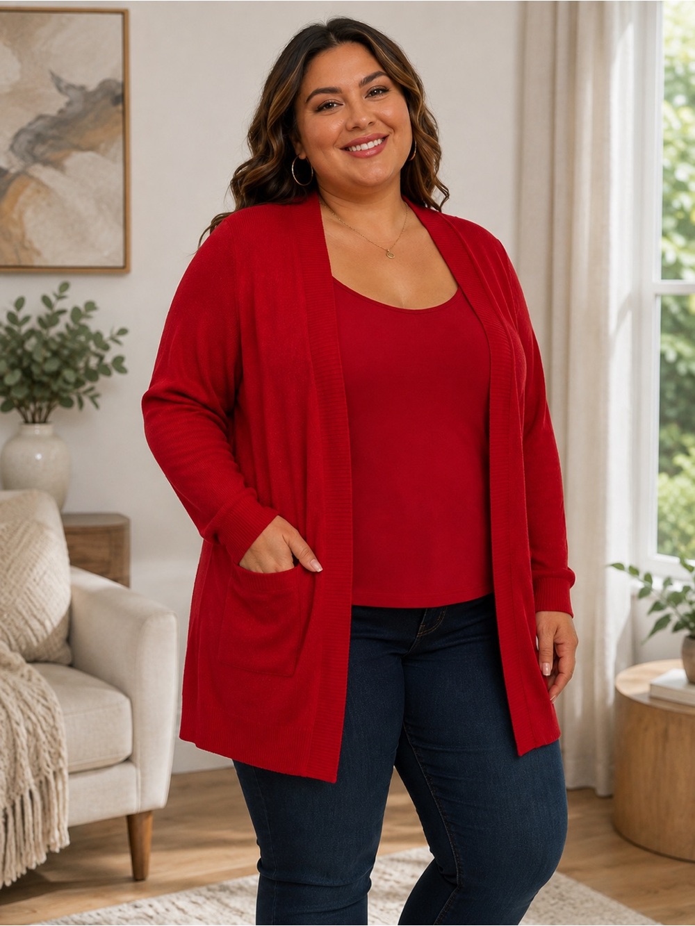 EUC 1XL Torrid Red Cardigan with Tank Top! - AS IS